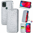 For Motorola G Stylus 5G Blooming Mandala Embossed Pattern Magnetic Horizontal Flip Leather Case with Holder & Card Slots & Wallet(Gray)