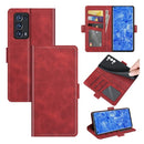 For OPPO Reno6 Pro+ 5G Dual-side Magnetic Buckle Horizontal Flip Leather Case with Holder & Card Slots & Wallet(Red)