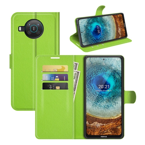 For Nokia X10/X20 Litchi Texture Horizontal Flip Protective Case with Holder & Card Slots & Wallet(Green)