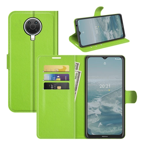 For Nokia G10/G20 Litchi Texture Horizontal Flip Protective Case with Holder & Card Slots & Wallet(Green)