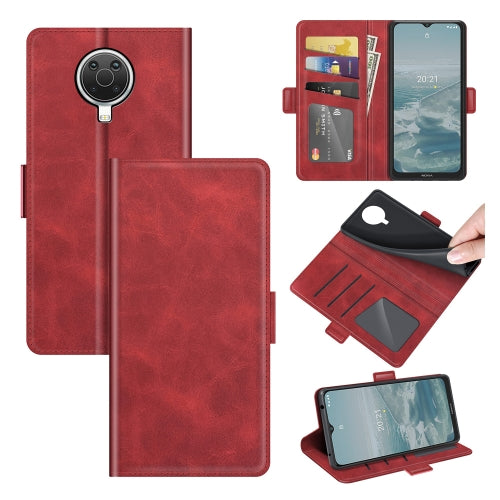 For Nokia G10/G20 Dual-side Magnetic Buckle Horizontal Flip Leather Case with Holder & Card Slots & Wallet(Red)