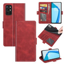 For OnePlus 9R Dual-side Magnetic Buckle Horizontal Flip Leather Case with Holder & Card Slots & Wallet(Red)