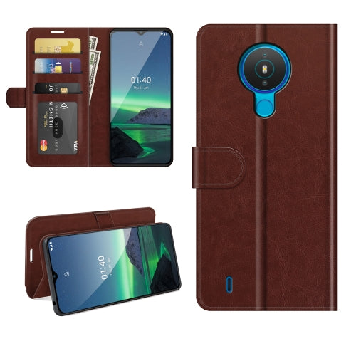 For Nokia 1.4 R64 Texture Single Horizontal Flip Protective Case with Holder & Card Slots & Wallet& Photo Frame(Brown)