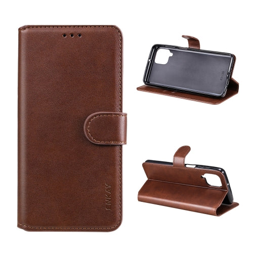 For Samsung Galaxy A22 4G ENKAY Hat-Prince Horizontal Flip PU Leather Case with Holder & Card Slots & Wallet(Brown)