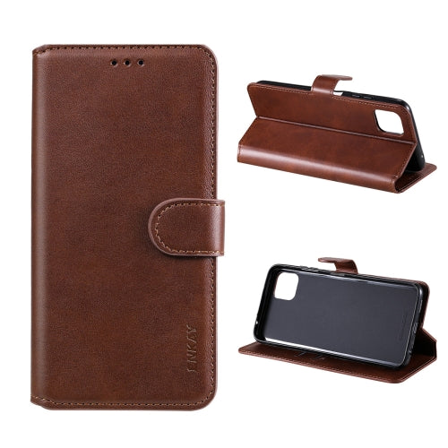 For Samsung Galaxy A22 5G ENKAY Hat-Prince Horizontal Flip PU Leather Case with Holder & Card Slots & Wallet(Brown)