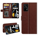 For OPPO Realme GT 5G / Realme Q3 Pro 5G R64 Texture Single Horizontal Flip Protective Case with Holder & Card Slots & Wallet& Photo Frame(Brown)
