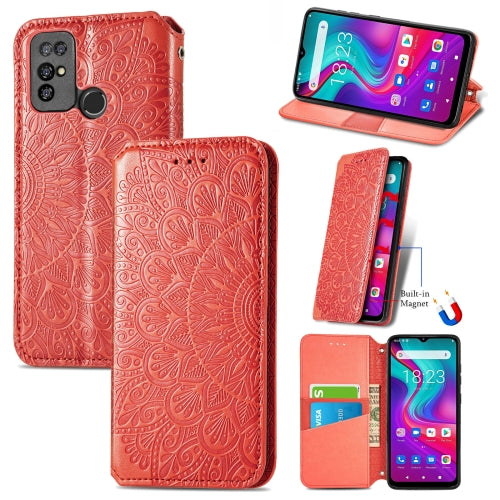 For Doogee X96 Pro Blooming Mandala Embossed Pattern Magnetic Horizontal Flip Leather Case with Holder & Card Slots & Wallet(Red)