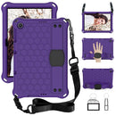 For Huawei MediaPad T10 9.7 / T10 10.1 Honeycomb Design EVA + PC Material Four Corner Anti Falling Protective Shell with Strap(Purple+Black)