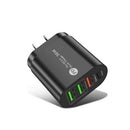 PD002 PD20W + QC3.0 USB + 2 x USB2.0 Multi Port Phone Tablet Fast Charger, US Plug(Black)