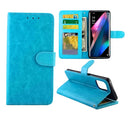For OPPO Find X3/Find X3 Pro Crazy Horse Texture Leather Horizontal Flip Protective Case with Holder & Card Slots & Wallet & Photo Frame(baby Blue)