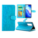 For OPPO Find X3 Neo/Reno5 Pro+ Crazy Horse Texture Leather Horizontal Flip Protective Case with Holder & Card Slots & Wallet & Photo Frame(baby Blue)