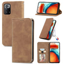 For Xiaomi Redmi Note 10 Pro 5G Retro Skin Feel Business Magnetic Horizontal Flip Leather Case with Holder & Card Slots & Wallet & Photo Frame(Brwon)