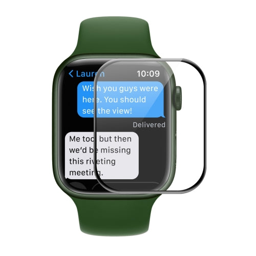 1 PCS ENKAY Hat-Prince Case Friendly 3D Full Screen PET Curved Hot Bending HD Screen Protector Film For Apple Watch Series 7 41mm(Black)