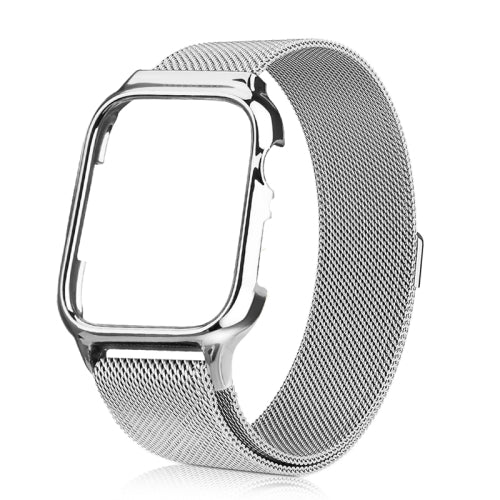 Milanese Loop Magnetic Stainless Steel Watchband With Frame for Apple Watch Series 4 / 5 40mm(Silver)
