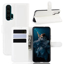 Litchi Texture Horizontal Flip Leather Case for Huawei Honor 20 Pro, with Wallet & Holder & Card Slots(white)