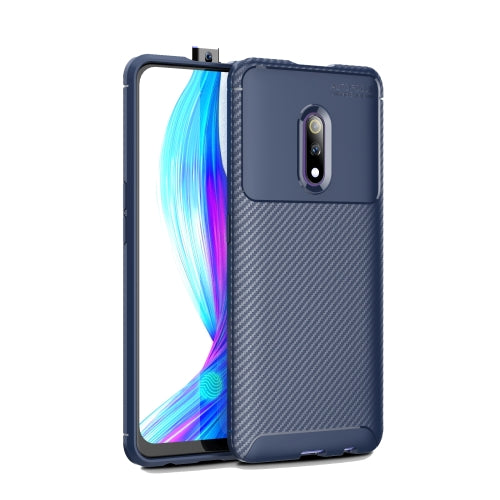 Beetle Series Carbon Fiber Texture Shockproof TPU Case for Realme X(Blue)