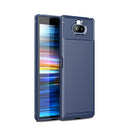 Carbon Fiber Texture Shockproof TPU Case for Sony Xperia 20(Blue)