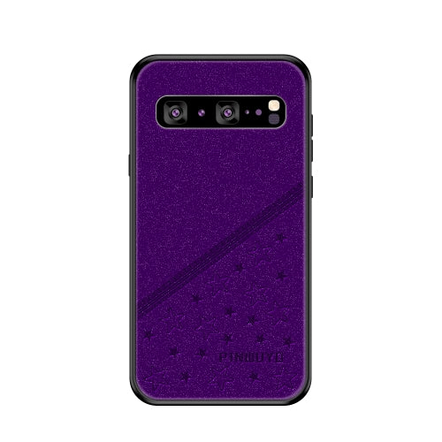 PINWUYO Full Coverage Waterproof Shockproof PC+TPU+PU Protective Case for Galaxy S10 5G(Purple)