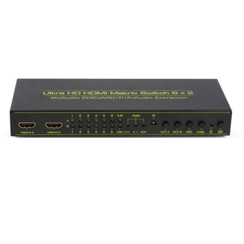 Ultra HD 4K*2K 6x2 HDMI Matrix with HIFI Stereo Sound Output SPDIF HDMI Switcher