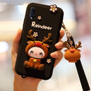 Lovely Reindeer Full Package Anti Falling Silicone Sleeve for Vivo x23(Black)