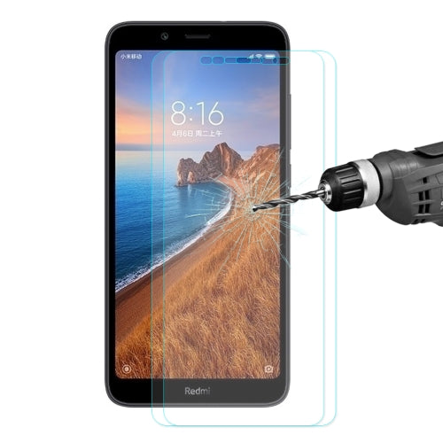2 PCS ENKAY Hat-prince 0.26mm 9H 2.5D Curved Edge Tempered Glass Film for XIAOMI REDMI 7A