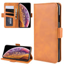 Dual-side Magnetic Buckle Horizontal Flip Leather Case for iPhone XS Max, with Holder & Card Slots & Wallet & Photo Frame(Yellow)
