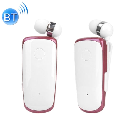 K39 Wireless Bluetooth Headset CSR DSP chip In-Ear Vibrating Alert Wear Clip Hands Free Earphone (Rose Red)