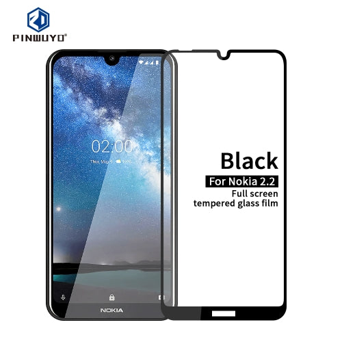 PINWUYO 9H 2.5D Full Screen Tempered Glass Film for Nokia 2.2(Black)