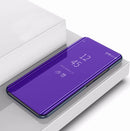 Plating Mirror Left and Right Flip Cover with Bracket Holster for Xiaomi CC9e / A3(Purple blue)