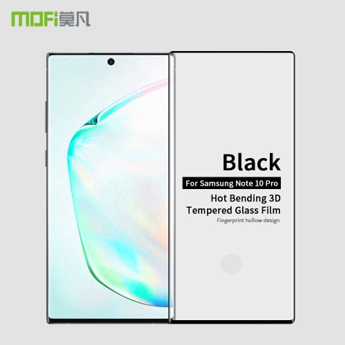 MOFI 9H 3D Explosion Proof Thermal Bending Full Screen Covered With Tempered Glass Film for Galaxy note10+(Black)