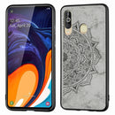 Embossed Mandala Pattern Magnetic PC + TPU + Fabric Shockproof Case for Galaxy A60 / M30, with Lanyard(Gray)