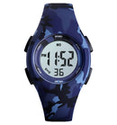 SKMEI 1459 Sports Waterproof Children's Watch Small Camouflage Student Gift Watch Electronic Watch(Camouflage Blue)