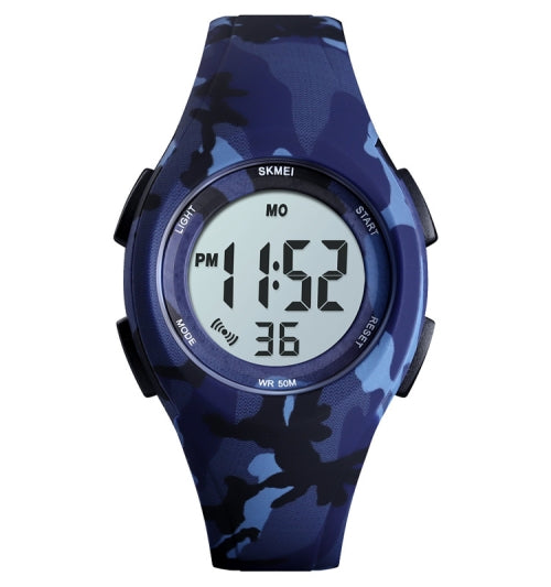 SKMEI 1459 Sports Waterproof Children's Watch Small Camouflage Student Gift Watch Electronic Watch(Camouflage Blue)