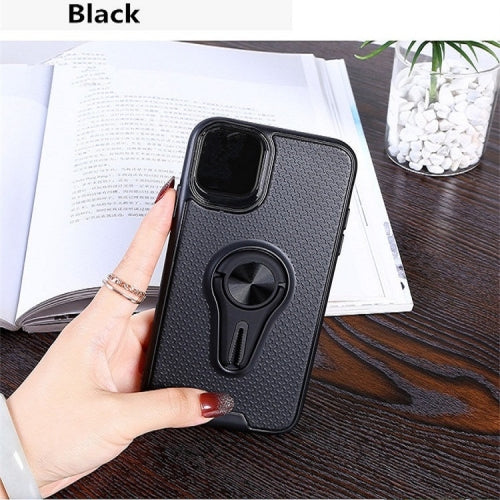Non-slip Y-shaped TPU Mobile Phone Case with Rotating Car Bracket for iPhone 11 Pro Max(Black)