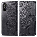 For Vivo Y7s / S1 Butterfly Love Flowers Embossing Horizontal Flip Leather Case with Holder & Card Slots & Wallet & Lanyard(Black)