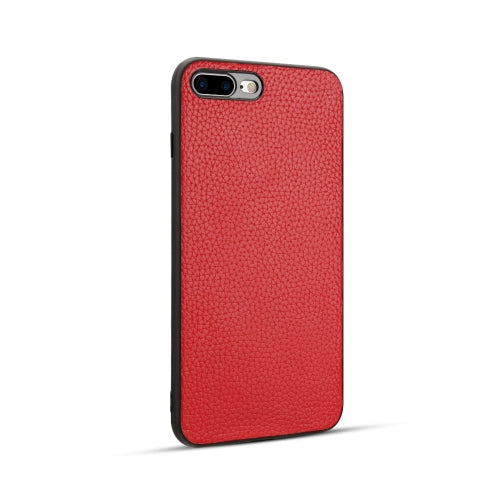 For iPhone 8 Plus / 7 Plus Litchi PU Leather Anti-falling TPU Protective Case(Red)