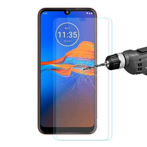For Motorola Moto E6 Plus 2PCS ENKAY Hat-prince 0.26mm 9H 2.5D Curved Edge Tempered Glass Film