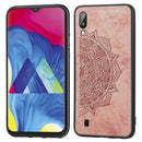 For Galaxy M10 Embossed Mandala Pattern PC + TPU + Fabric Phone Case with Lanyard & Magnetic(Rose Gold)
