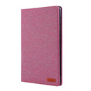 For Galaxy Tab S6 / T860 / T865 Cloth Teature Horizontal Flip PU Leather Case with with Holder & Card Slots & Pen Slot(Rose Red)