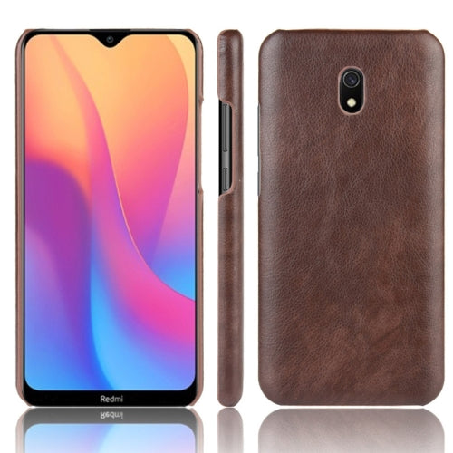 For Xiaomi Redmi 8A Shockproof Litchi Texture PC + PU Case(Brown)