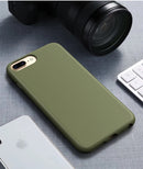 For iPhone 7 Plus & 8 Plus Starry Series Shockproof Straw Material + TPU Protective Case(Dark Green)