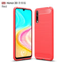 For Huawei Honor 20 Lite Brushed Texture Carbon Fiber TPU Case(Red)