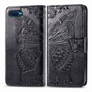 For OPPO Reno A Butterfly Love Flower Embossed Horizontal Flip Leather Case with Bracket Lanyard Card Slot Wallet(Black)