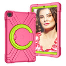 For Galaxy Tab A 10.1 (2019) EVA + PC Flat Protective Shell with 360 Degree Rotating Bracket(Rose Red+Grass Green)