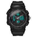 SANDA 775 Watch Male Electronic Watch Adult Middle School Students Youth Multi Functional Sports Water Proof Trend Double Watch(Black)