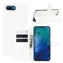 For Oppo Reno A Litchi Texture Horizontal Flip Leather Case with Wallet & Holder & Card Slots(White)