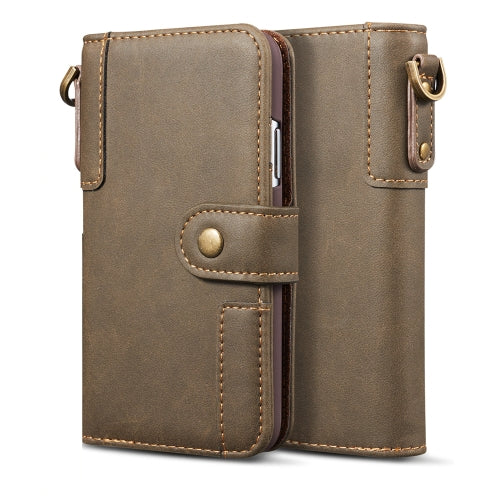 For iPhone 6 Cowhide Texture Horizontal Flip Leather Case with Holder & Card Slots & Wallet & Lanyard(Coffee)