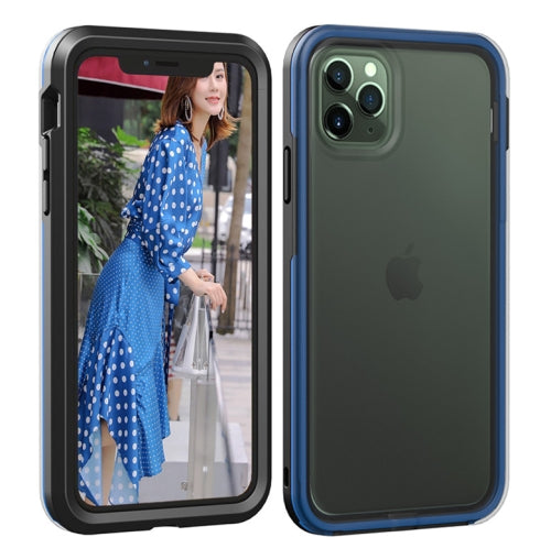 For iPhone 11 Pro Max TPU+PC Polish Case Drop & Shockproof & Scratch-Resistant(Black+Blue)