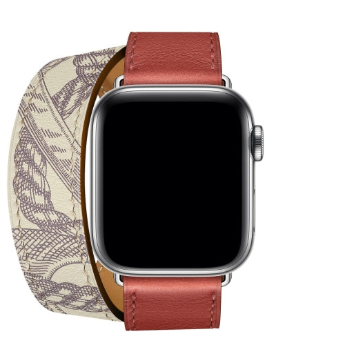 For Apple Watch 3 / 2 / 1 Generation 42mm Universal Silk Screen Printing Double-loop Watchband(Red)