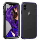 For iPhone X / XS TPU+PC Polish Case Drop & Shockproof & Scratch-Resistant(Black+Purple)